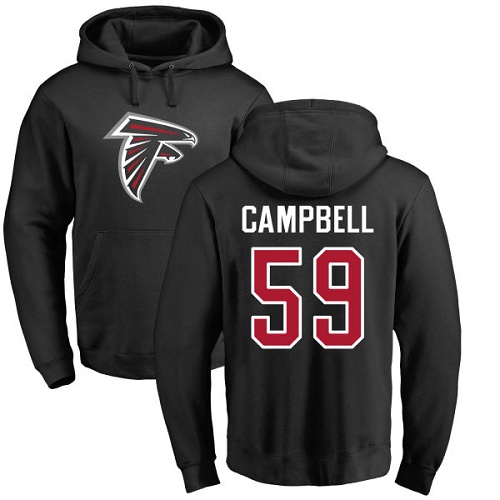Atlanta Falcons Men Black De Vondre Campbell Name And Number Logo NFL Football #59 Pullover Hoodie Sweatshirts->atlanta falcons->NFL Jersey